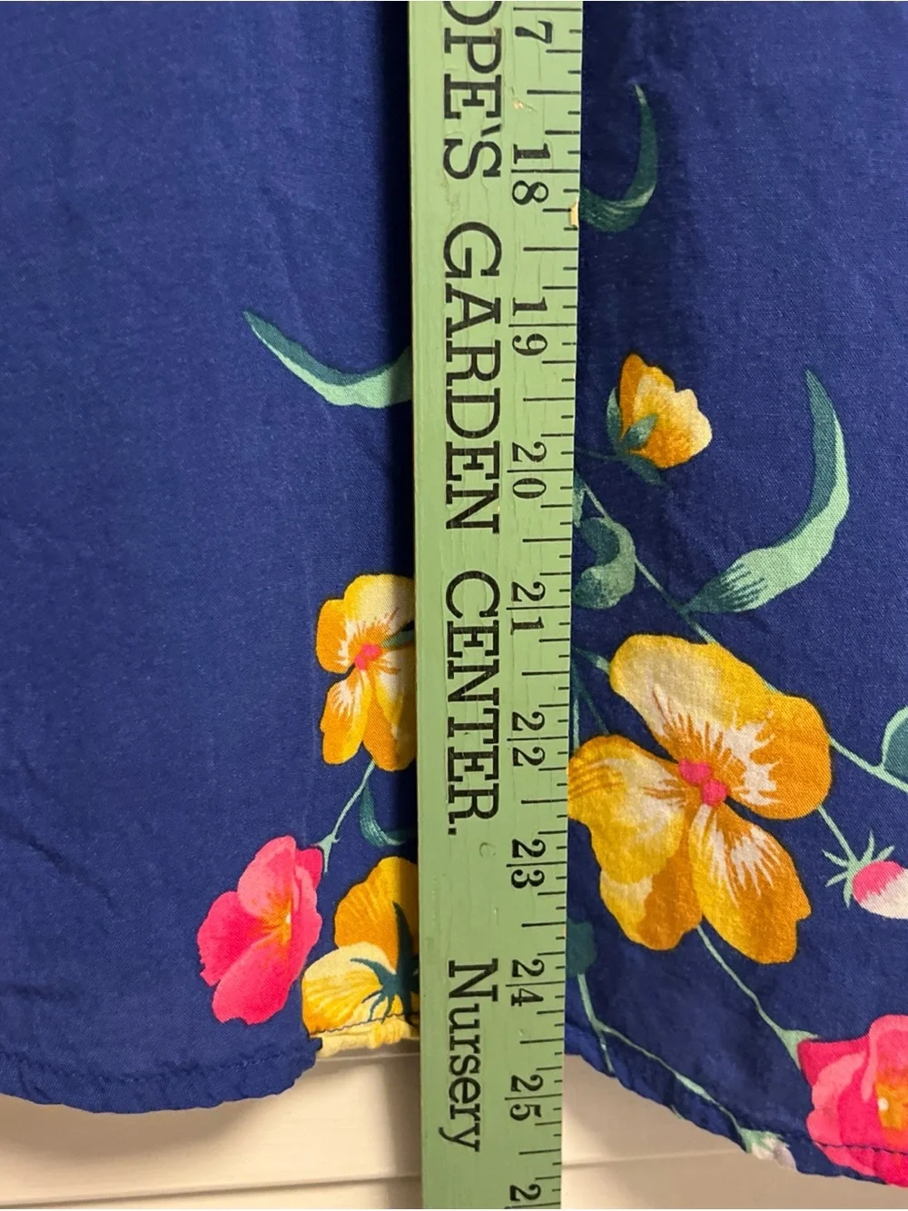 Old Navy Blue Floral V‑Neck Long puff-Sleeve Blouse